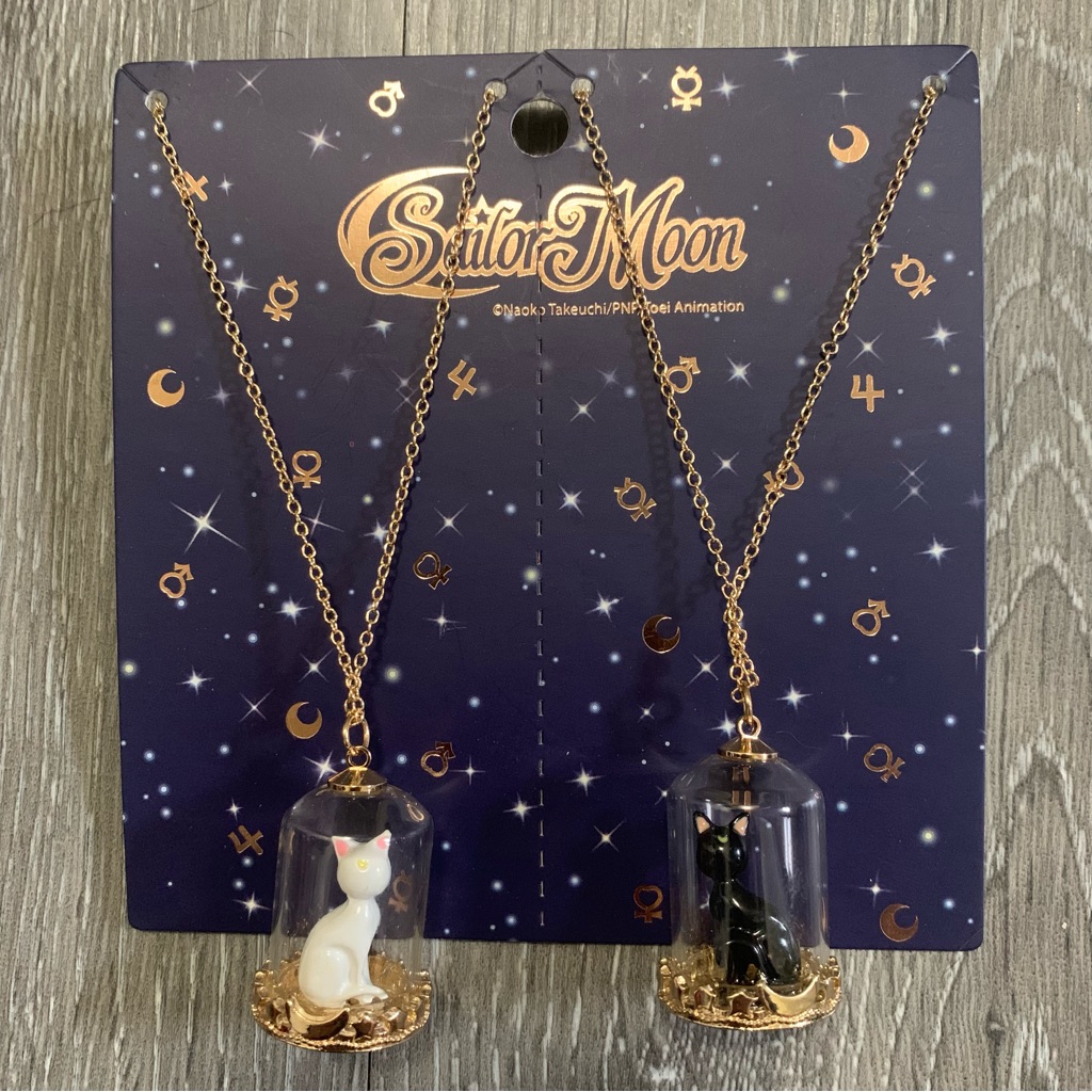 Hot Topic Sailor Moon Cat Necklaces - Gold And Black/White